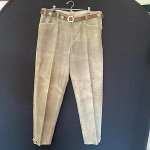 Spieth & Wensky Real Bavarian Trousers with Belt 100% Leather Size 56